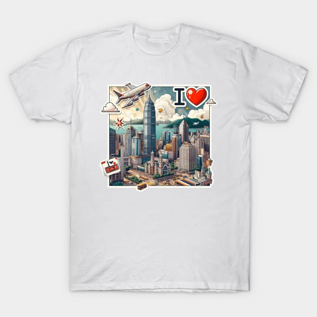 I Love Hong Kong T-Shirt by BukovskyART